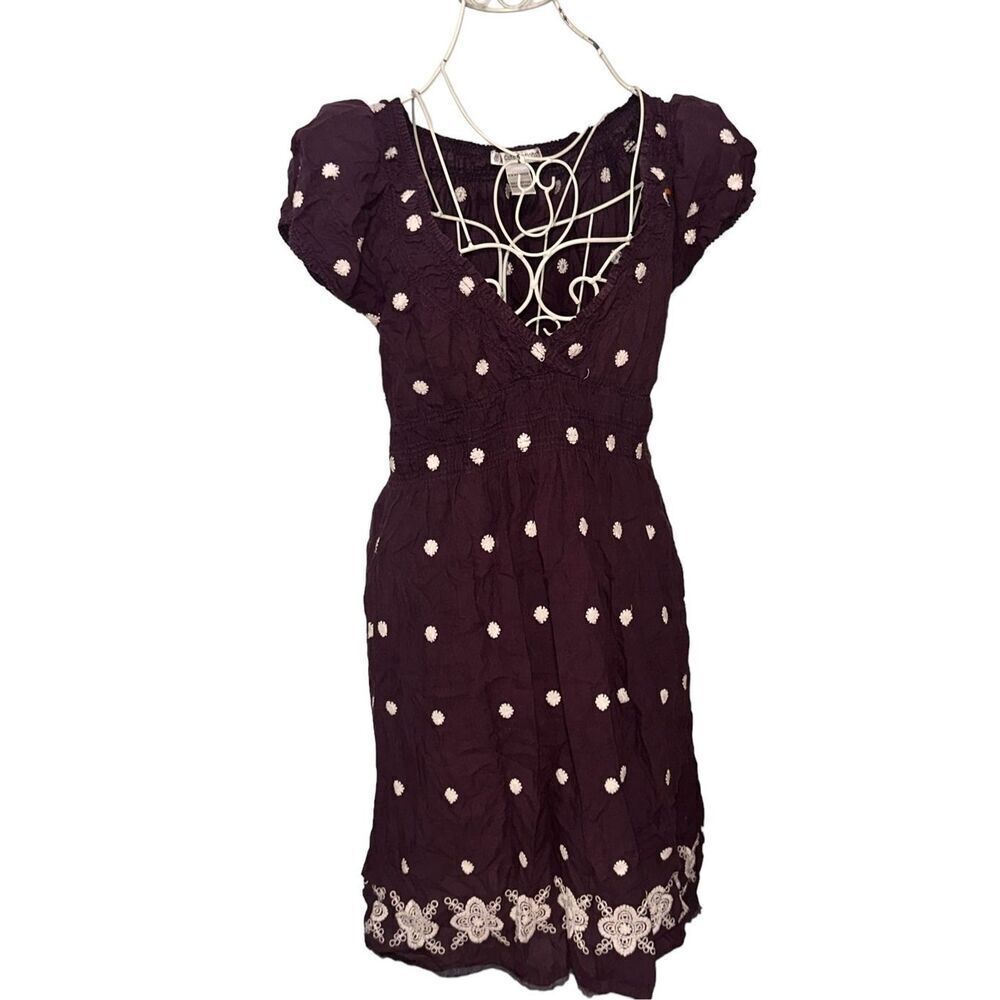 Beautiful Cute Options Dress Short Sleeve peasant Cotton Embroidered Floral Mini